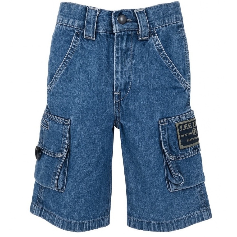 Lee Pipes Denim‎ Cargo Shorts 7R Blue Excellent 90s Vintage Skate Military Cargo